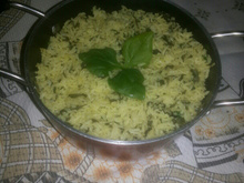 Arroz com espinafre