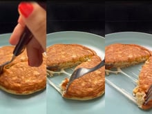 Pra variar no café da manhã: essa panqueca de milho com queijo na frigideira fica pronta rápido e é fofinha!