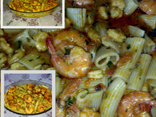 Macarrão x moqueca de camarão