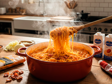 Macarrão muito cremoso sem queijo com molho de 5 ingredientes que rende até sobra para o dia seguinte