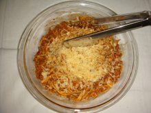 Espaguete com carne moída