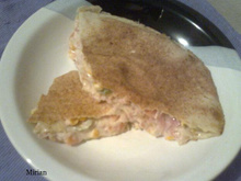 Sanduíche refeição no pão sírio