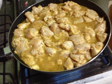 Frango com leite de coco