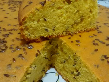 Bolo de cenoura com semente de linhaça