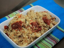 Risoto integral de cogumelo e tomate seco