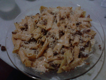 Penne ao molho cheddar