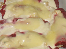 Panqueca de beterraba e frango