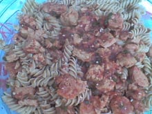 Fusilli com proteína de soja (Vegan)