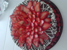 Torta de chocolate com morango