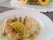 Frango ao molho de laranja com açafrão