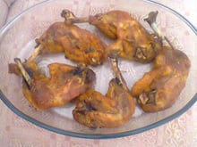 Coxa de frango de saco - seco e suculento