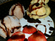 Profiteroles com sorvete