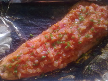 Salmão ao molho de tomate