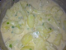 Batata com couve-flor ao molho branco