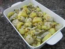 Linguado com batatas e alcaparras