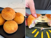 Você já comeu bomba salgada? Fazendo desse jeito, fica crocante por fora e macia e queijuda por dentro…