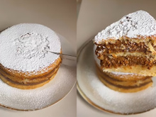 Cadê os fãs de bem-casado? Você não pode morrer sem provar esse bolo fofinho com duas camadas de doce de leite