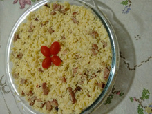 Arroz cremoso com calabresa
