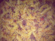 Macarrão com carne moída