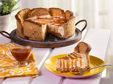 Torta cheesecake de banana e caramelo