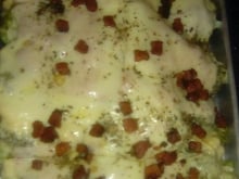 Brócolis gratinado com bacon