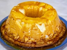 Pudim de clara e açúcar tradicional em tamanho família para o Dia dos Pais