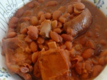 Feijão com costelinha de porco