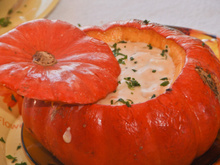 Camarão com catupiry na moranga