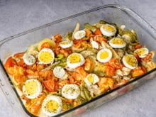 Salada de bacalhau na air fryer