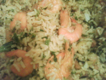 Arroz de brócolis com polvo