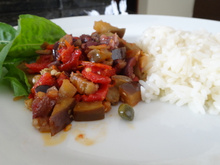 Refogado de berinjela e tomate seco