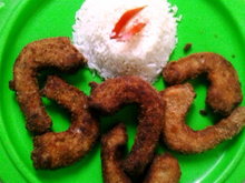 Pescoço de frango empanado