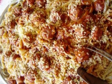 Macarrão com molho de linguiça