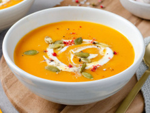 Sopa de abóbora com gorgonzola