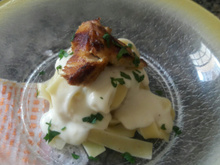 Macarrão com frango e molho branco