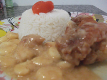 Frango ao vinho e champignon