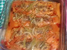 Filé de peixe na cama de batata