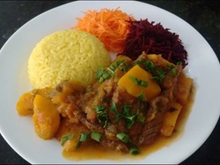 Carne ao molho com Abóbora Cabotiá