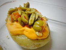 Batata recheada de microondas