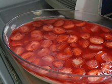 Doce de gelatina com creme