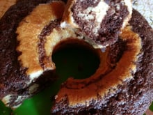 Bolo de liquidificador mesclado
