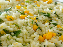 Arroz branco com milho verde