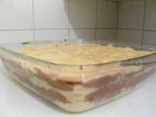 Torta de bolacha de baunilha e chocolate