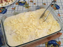 Talharim ao molho branco com salmão