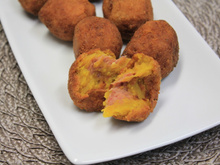 Bolinho de abóbora com carne seca