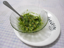 Pesto verde com pistache para massas
