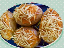 Batata assada recheada com frango