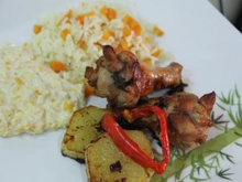 Frango assado na cerveja com bacon e calabresa