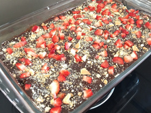 Pavê de creme de avelã com morango