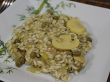 Risoto de ervilhas e champignons